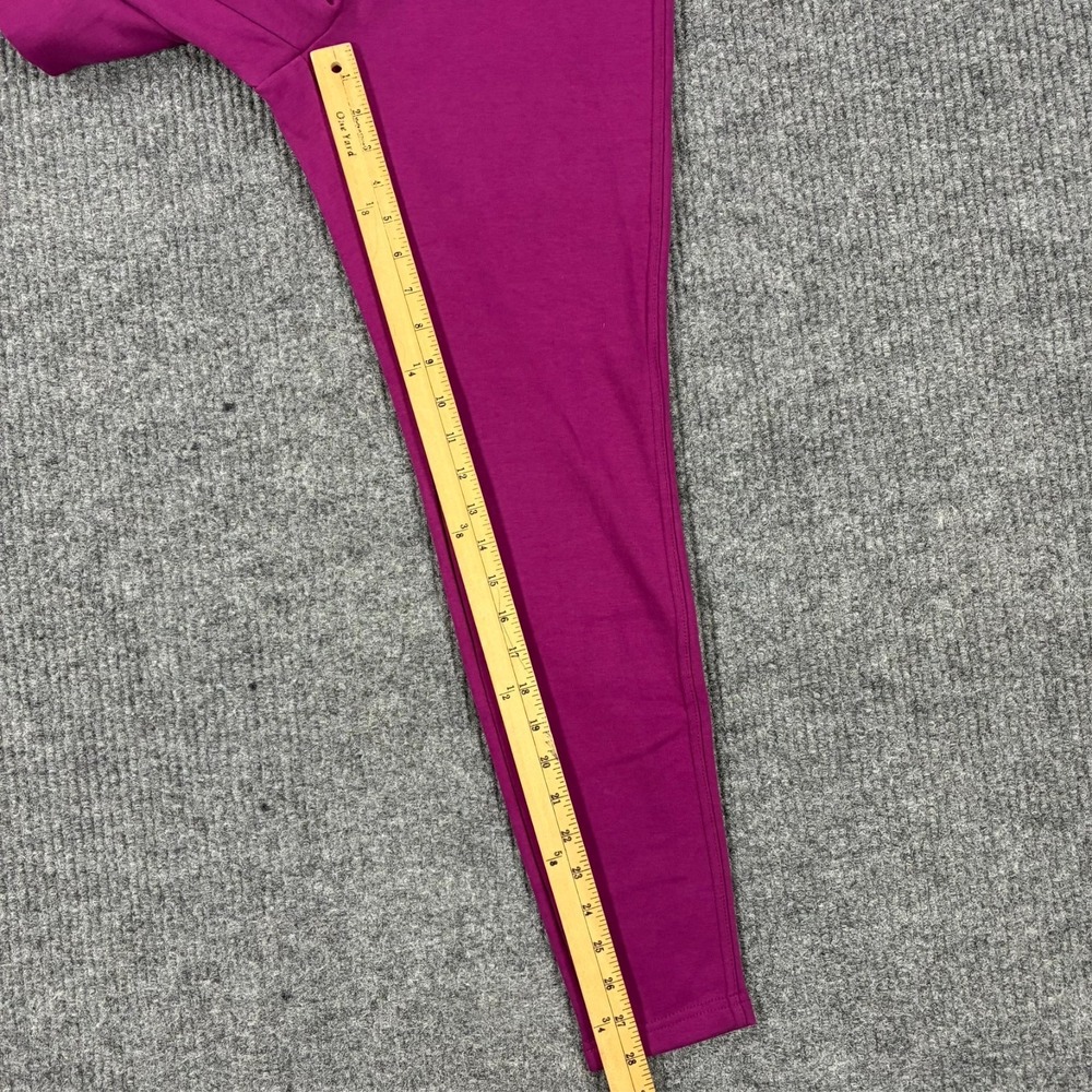 Lands End Serious Sweats Womens Medium Pink Fleece Lined Leggings Pull On - Picture 8 of 10